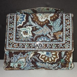 Vera Bradley Knot Just a Clutch/ Julia handbag retired "Java Blue" Convertable